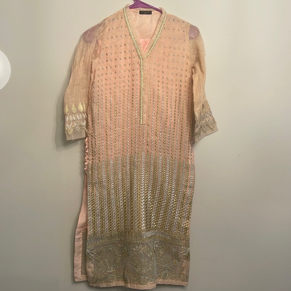 Tea pink kurta with trousers